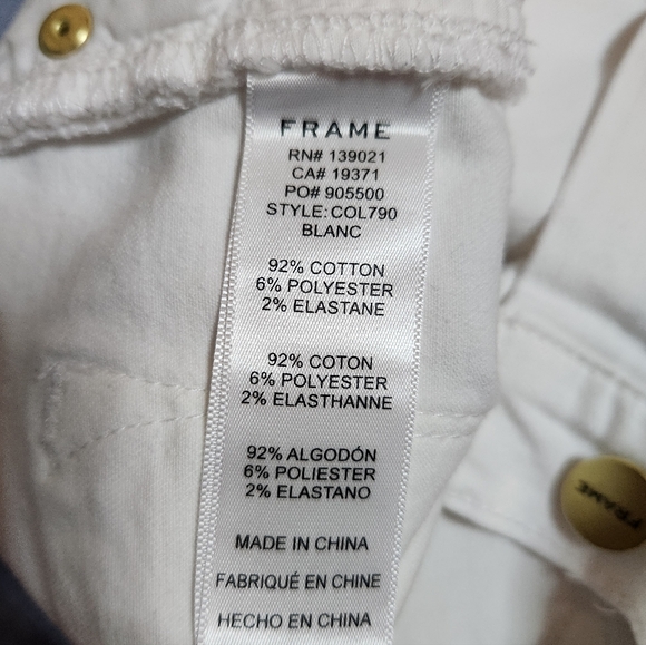 FRAME White Denim, Size 29 Skinny Jeans - Picture 5 of 5